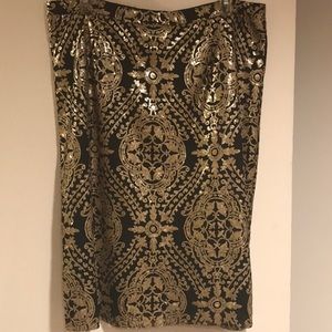 Gold Sequins Skirt w/ Black lining